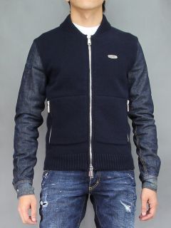 Dsquared 11AW Wool Knit and Denim Cardigan Sweater