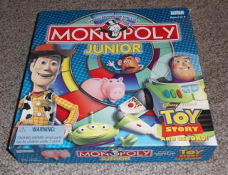 TOY STORY Ed Monopoly Junior Game Parker Brothers 2002 COMPLETE + Free