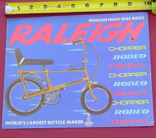 Raleigh Chopper High Rise Bicycle Brochure RARE