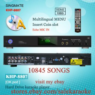 ĐẦU MÁY Vietnamese English HDD Pro Karaoke System 8807 with 10845