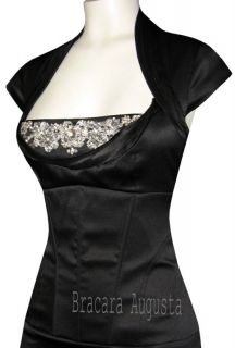 Karen Millen Black Jewel Satin Galaxy Corset Dress 12 BNWT