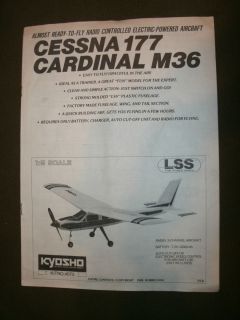Cessna 177 Cardinal M36 RC Airplane Manual