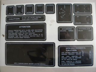 Kenworth Dash Labels stickers toggle switch plates B cab dash up until