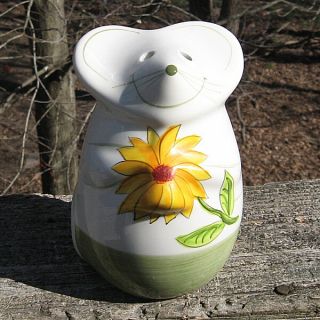 Laurie Gates Gatesware Mouse with Sunflower Grated Cheese Shaker New