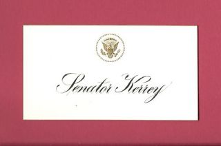 Clinton White House Dinner Name Card Medal of Honor Senator Bob Kerrey
