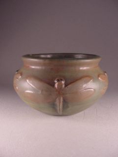 Weller Kenova Old Pottery Dragonfly Bowl Vase