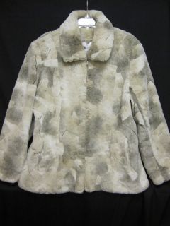 Elegant Coldwater Creek Faux Fur Parka Coat Jacket Large Mint