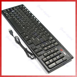 Slim USB Multimedia PC Keyboard 9 Hotkeys Waterproof