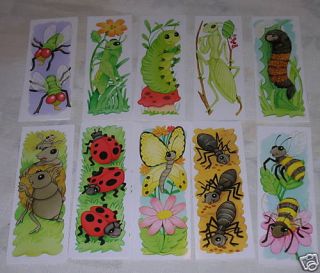 Set of 2 Fun Bug Bookmarks 10 Designs for Kids