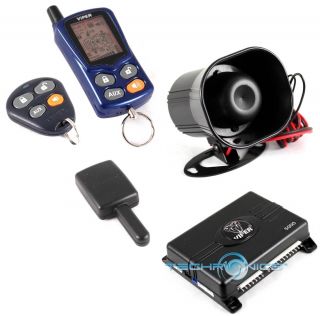 Way Car Security Alarm Keyless Entry System w LCD Pager Remote