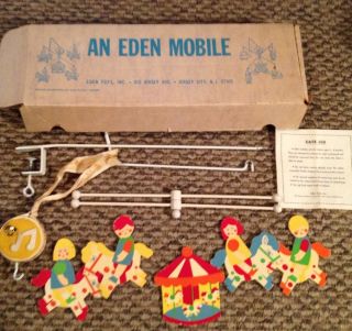 Vintage Eden Musical Mobile for Baby Crib Horses Merry Go Round
