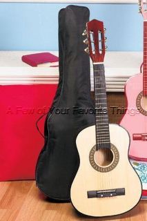 KIDS BLACK GENUINE WOOD ACOUSTIC GUITAR W CARRYING CASE GREAT VALUE