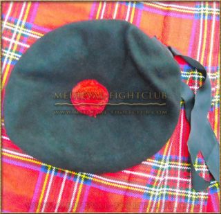 Scottish Balmoral Bonnet Cap Kilmarnock Traditional Hat