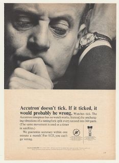 1965 Bulova Accutron Model 605 Watch DoesnT Tick Print Ad