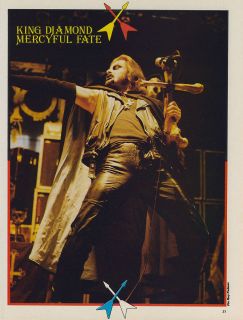 King Diamond Mini Poster Magazine Pin Up 1 UK Vintage Mercyful Fate