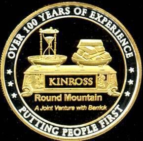 ONE OUNCE .999 SILVER ROUND KINROSS ROUND MOUNTAIN JOINT VENTURE WITH