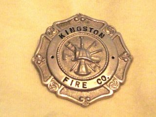 Vintage Fire Department Badge Kingston Fire Co