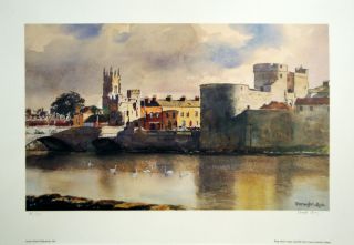 King Johns Castle Ireland by Artist Ranulph Bye Signed and Numbered