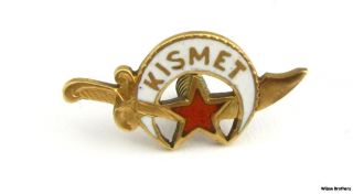 SHRINERS Kismet Scimitar Crescent 14k Gold Member Lapel Pin Vintage