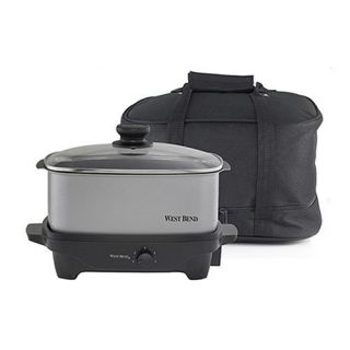84915 West Bend 5 Qt Slow Cooker w Tote Bag Crock Pot