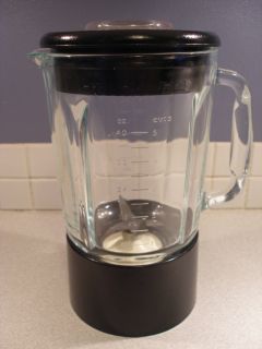 Kitchenaid Glass Blender Jar 40oz Pitcher Lid Base Blade Black Kitchen