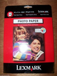 Lexmark Optimized Photo Paper Inkjet Printer 35 Sheets 8 5 x 11 new in