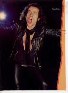 Klaus Meine Mini Poster Pin Up Page in Black Leather Plus Article LK9