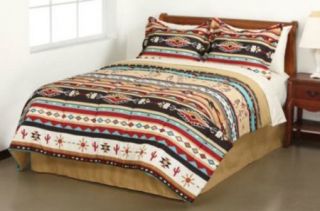New Kokopelli Stripe Southwest Turquoise Tan Red Bed in A Bag