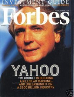 Forbes Yahoos Tim Koogle December 11 2000