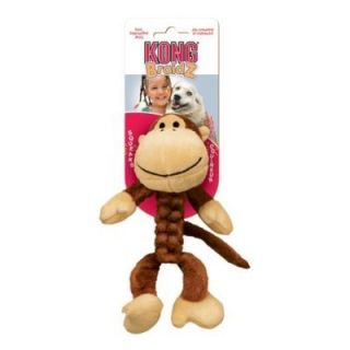 Kong Braidz Monkey Dog Toy Tug Chew Squeak Small