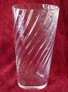 Kosta Boda Clear Wavy Oval Crystal 8 Tall Vase Signed by Bertill