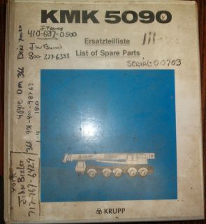 Krupp KMK 5090 Crane Parts Catalog Manual Book