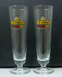 World Famous St Louis Kriek Pilsner Beer Glasses Pair
