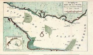 Antique Map Rio de La Plata Argentina Uruguay 1767
