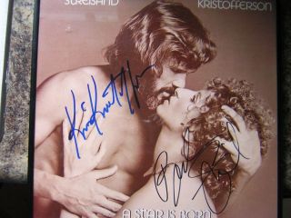 Barbra Streisand and Kris Kristofferson original autograph on album