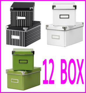 CD Storage Box Organizer Containers w Lids Label Holders New