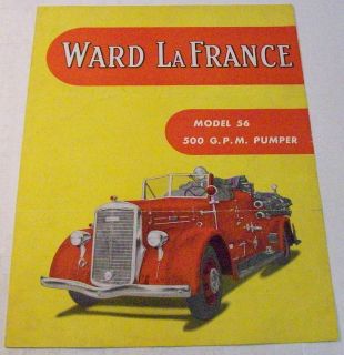 Ward LaFrance 1945 56 Pumper Fire Truck Sales Brochure