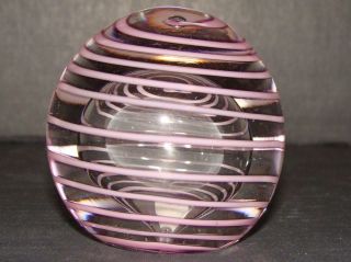 Large Rich Miller Signed Dated Studio Art Glass Paperweight