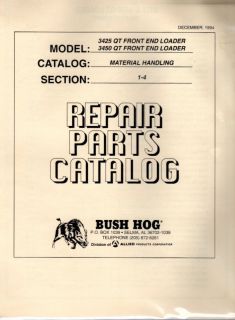 Bush Hog Repair Parts Catalog 3425 3450 Qt Front End