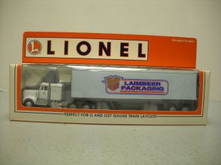 Lionel 12932 Laimbeer Packaging Truck Tractor and Trailer O Gauge