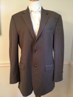 Mens Michael Kors Wool Gray Stripe Suit Size 40 L