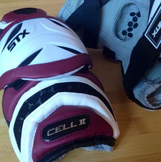 New STX Cell 2 Lacrosse Elbow Arm Protective Gear Pads Maroon Dark Red