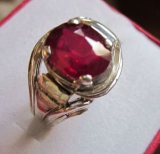 Mens 3 7ct Ruby Handsome Neatest Sterling Silver Ring