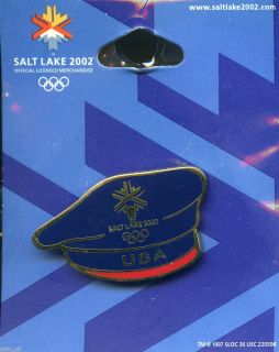 2002 Salt Lake City Winter Olympics Roots Beret Pin New