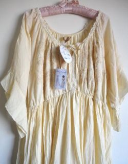 New April Cornell $84 Gorgeous Billowy Cotton Nightgown Butter L XL