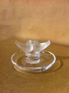 Lalique Love Birds Ring Holder Signed by Rene Lalique