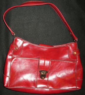 Liz Claiborne Baguette Style Shoulder Bag 100 Polyester Deep Burgundy