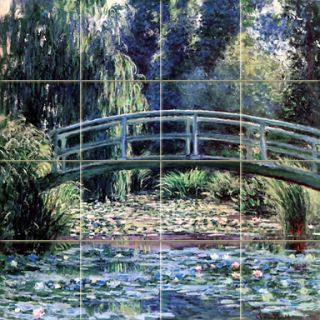 Mural Ceramic Monet Landscape Bridge Backsplash Tile