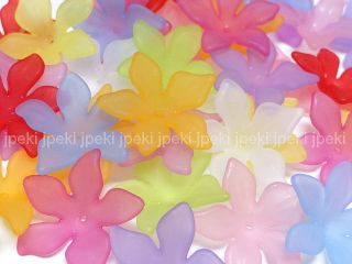 40 Large Acrylic Flowers Beads 10 Colors 29mm N52