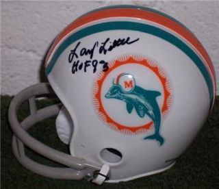 Larry Little Dolphins Signed Throwback Mini w COA